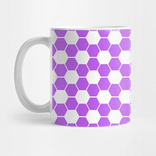 Reverse Football / Soccer Ball Texture - White and Purple Mug
